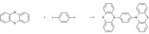 1,4-Diiodobenzene can react with 10H-phenothiazine to get 1,4-di-phenothiazin-10-yl-benzene.